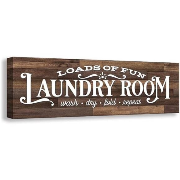 Home Vintage Laundry Room Sign Canvas Wall Art | Rustic Laundry Rules Prints - Picture 7 of 7